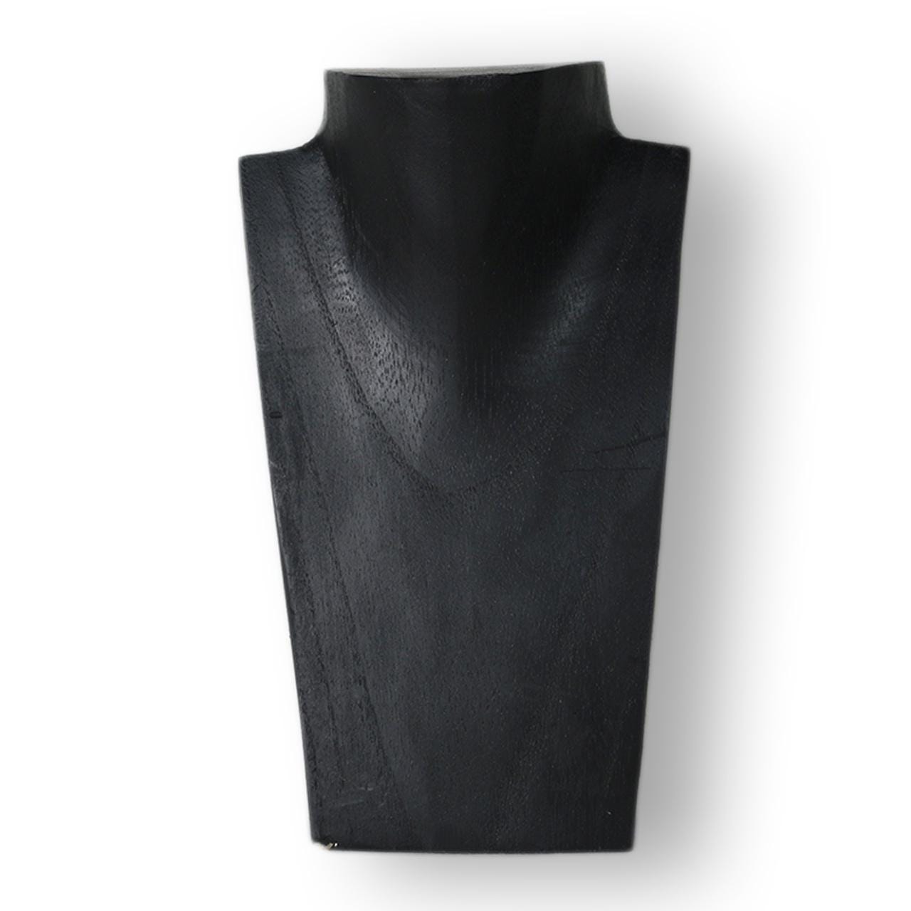 Wooden Jewelry Stand Black | Elegant Necklace Display Bust