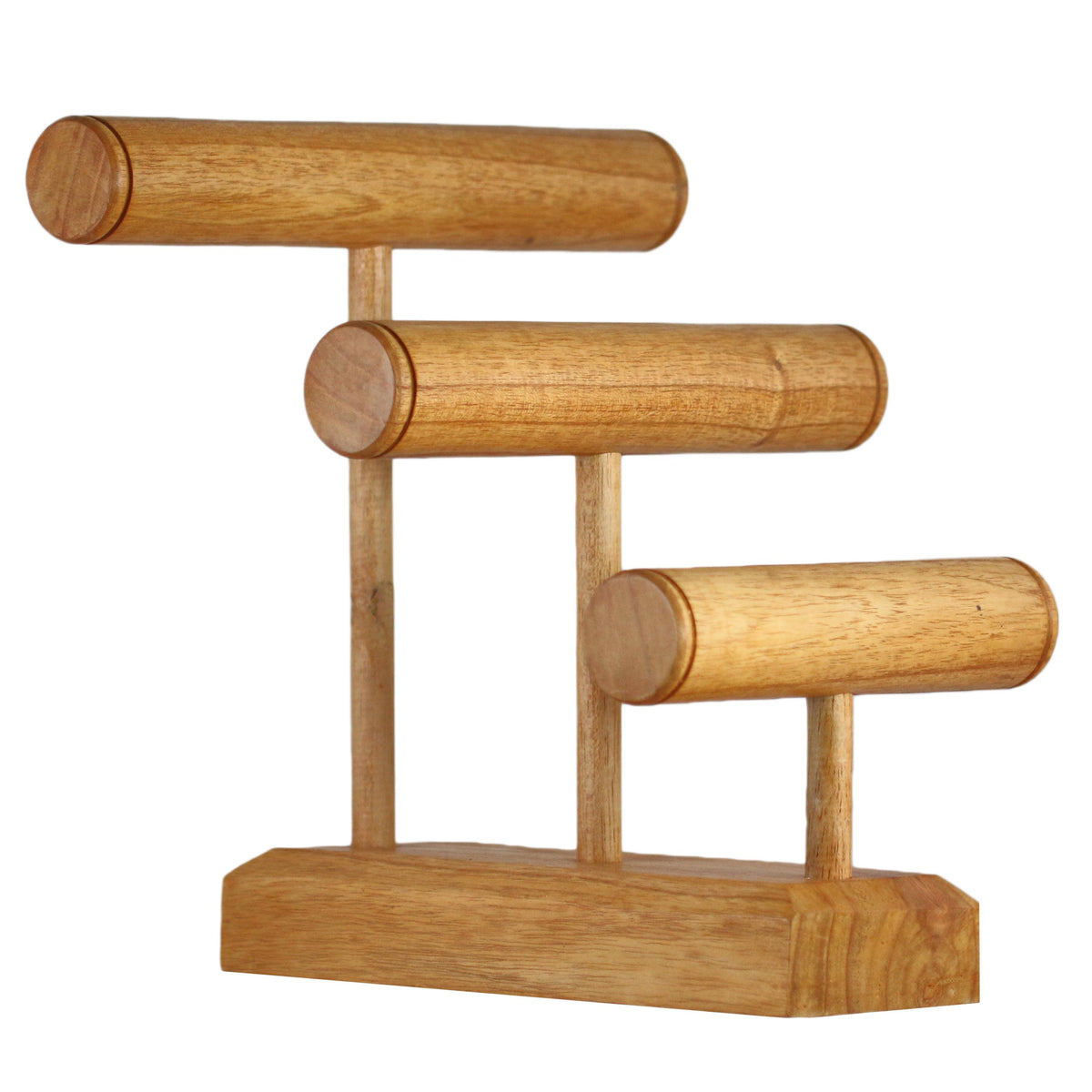 Wooden Bracelet Holder Display Stand, Storage Organizer Presentation Showcase, 3 Tiers for 30 Bracelets, Shabby Chic Style in 4 Colors