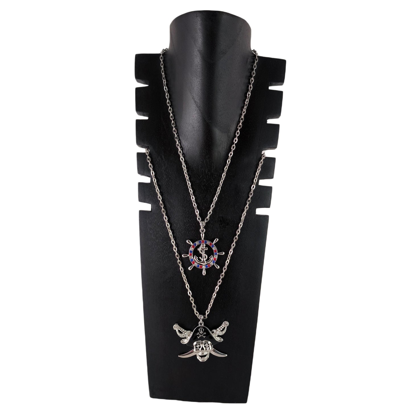 Wooden Jewelry Stand Black | Multi-Size Necklace Display Bust