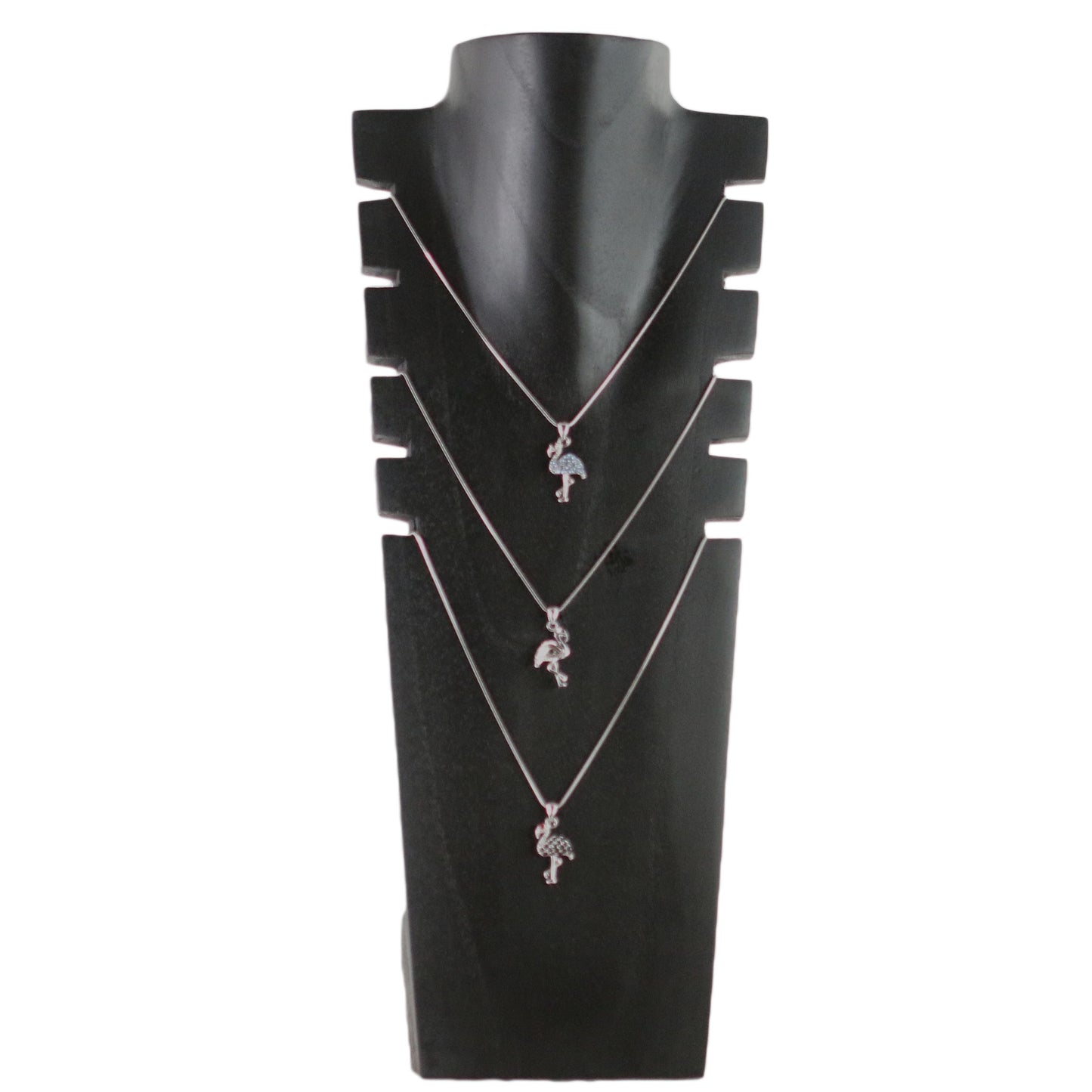 Wooden Jewelry Stand Black | Multi-Size Necklace Display Bust