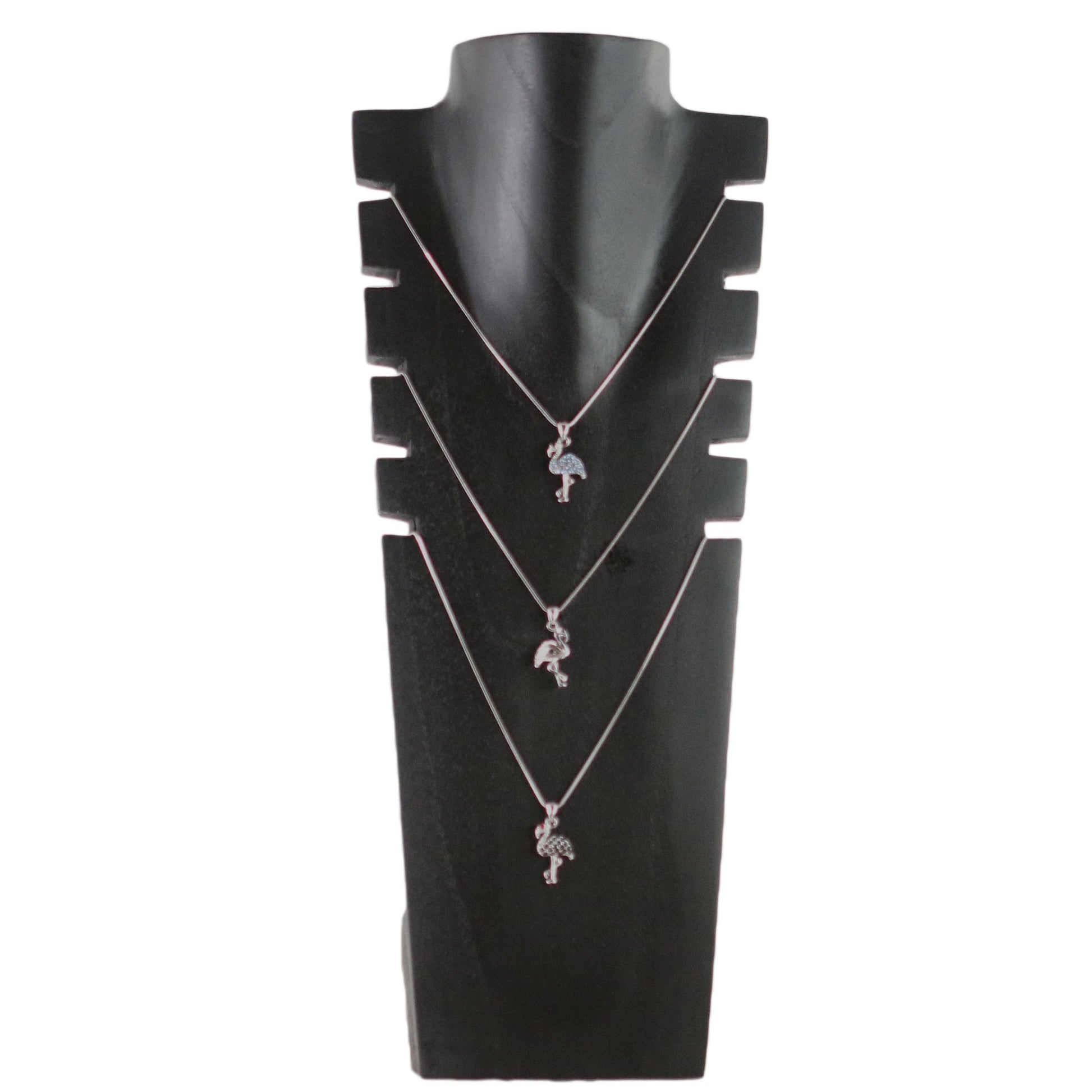 Wooden Jewelry Stand Black | Multi-Size Necklace Display Bust