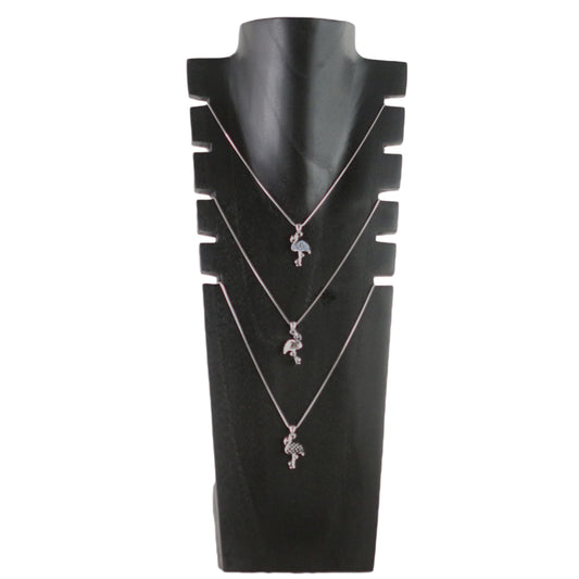 Wooden Jewelry Stand Black | Multi-Size Necklace Display Bust