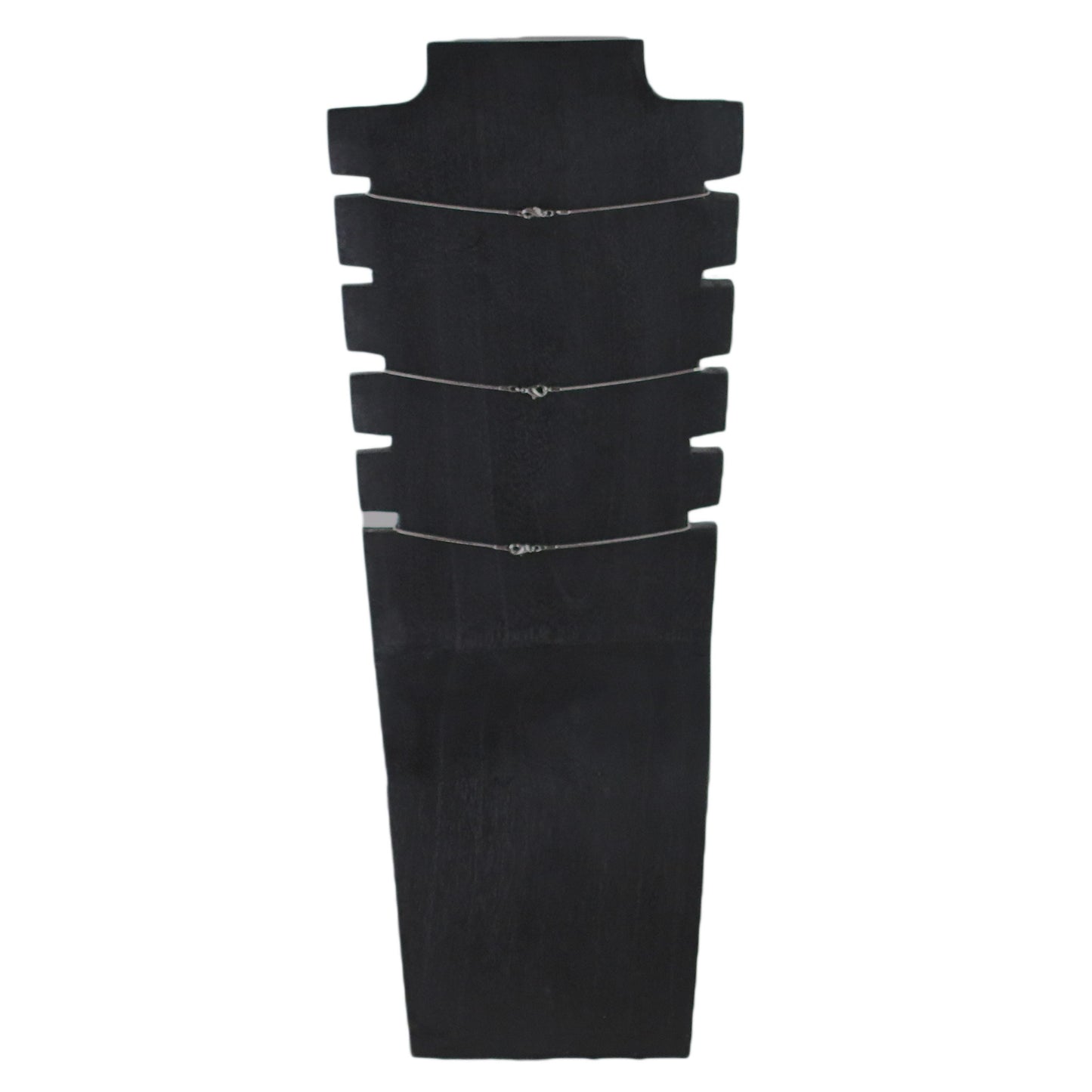 Wooden Jewelry Stand Black | Multi-Size Necklace Display Bust