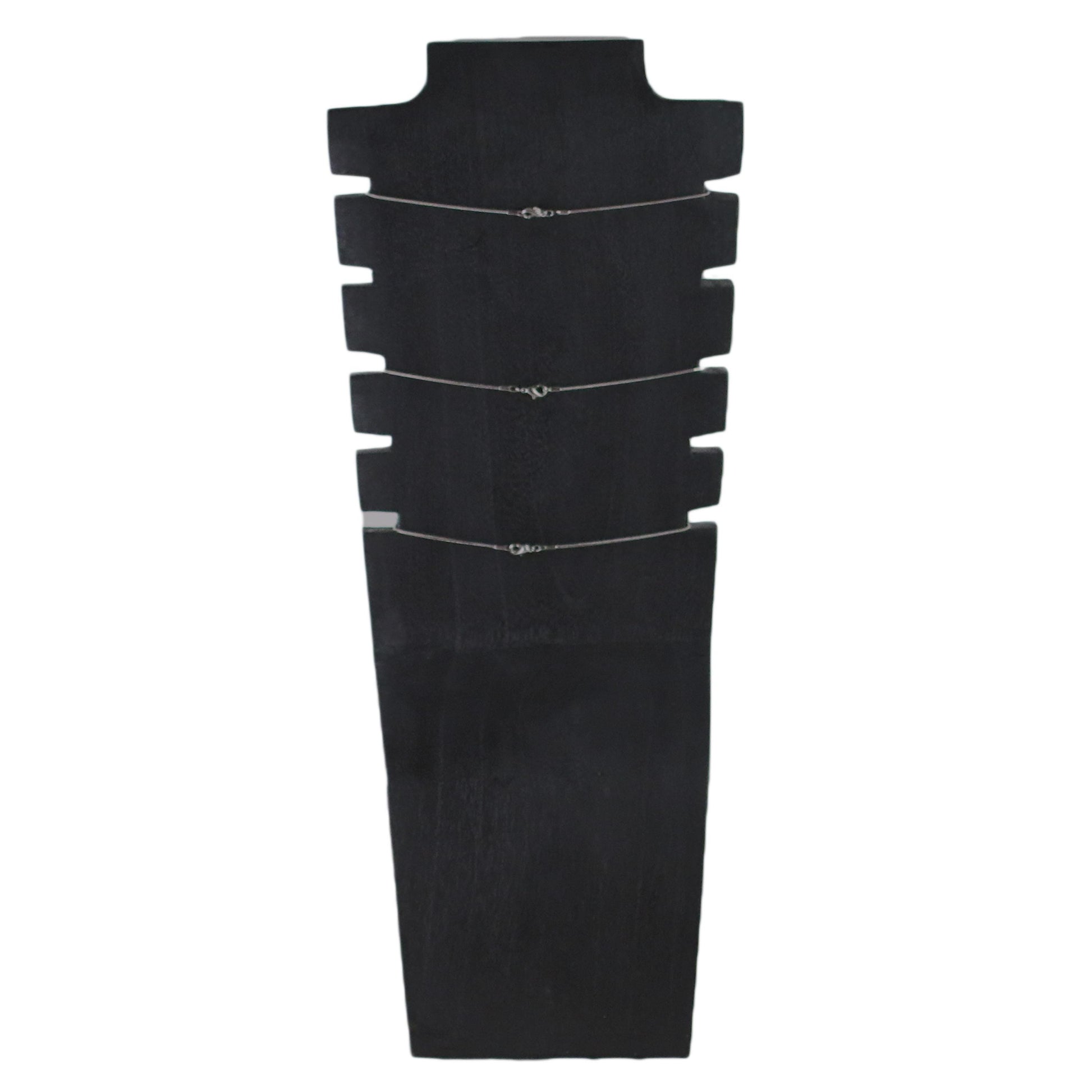 Wooden Jewelry Stand Black | Multi-Size Necklace Display Bust