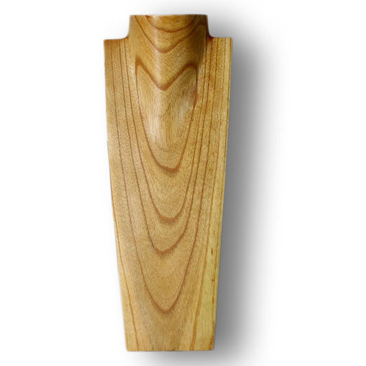 Wooden Jewelry Stand Natural | Elegant Necklace Display Bust