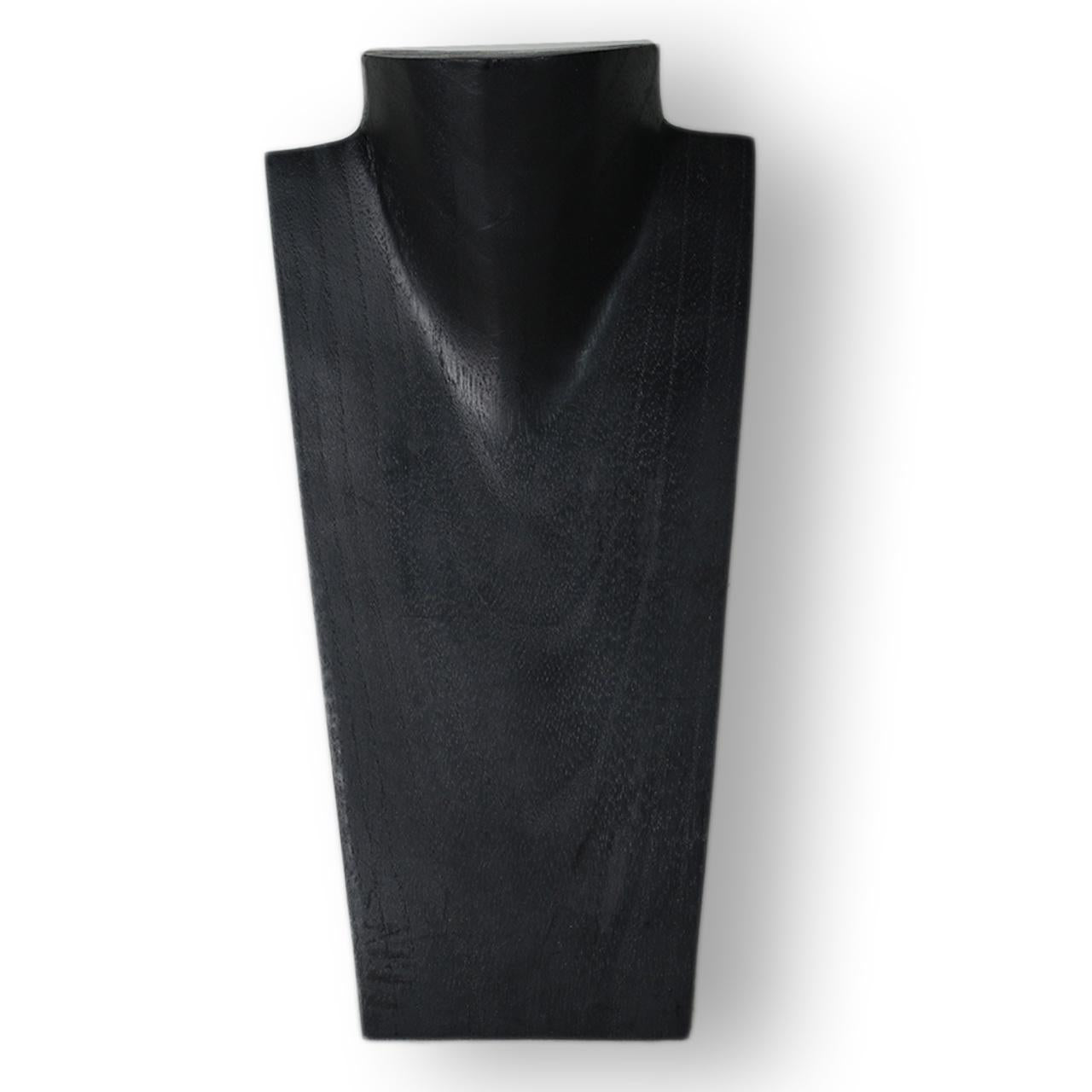 Wooden Jewelry Stand Black | Elegant Necklace Display Bust
