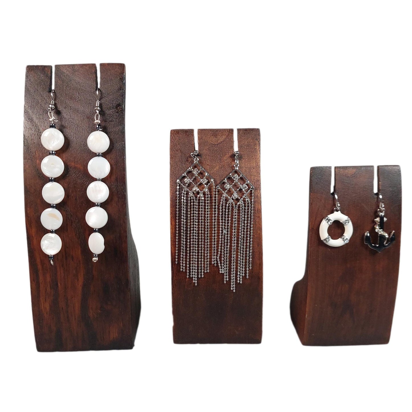Wooden Jewelry Display Set | Bracelet Stand + Jewelry Hand + Earring Stand