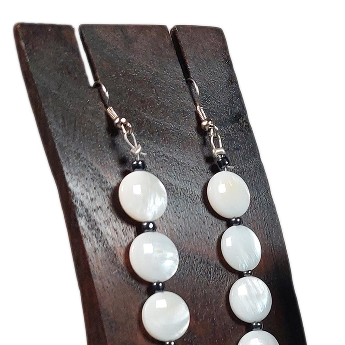 Dark Brown Wooden Earring Display Stands, Set of 3