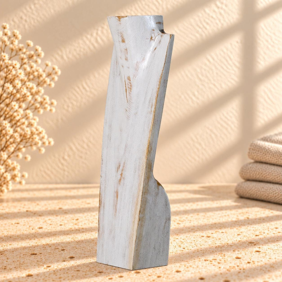 Wooden Necklace Display Bust, Whitewash – Choose 20, 30 or 40 cm / 8, 12 or 16 in