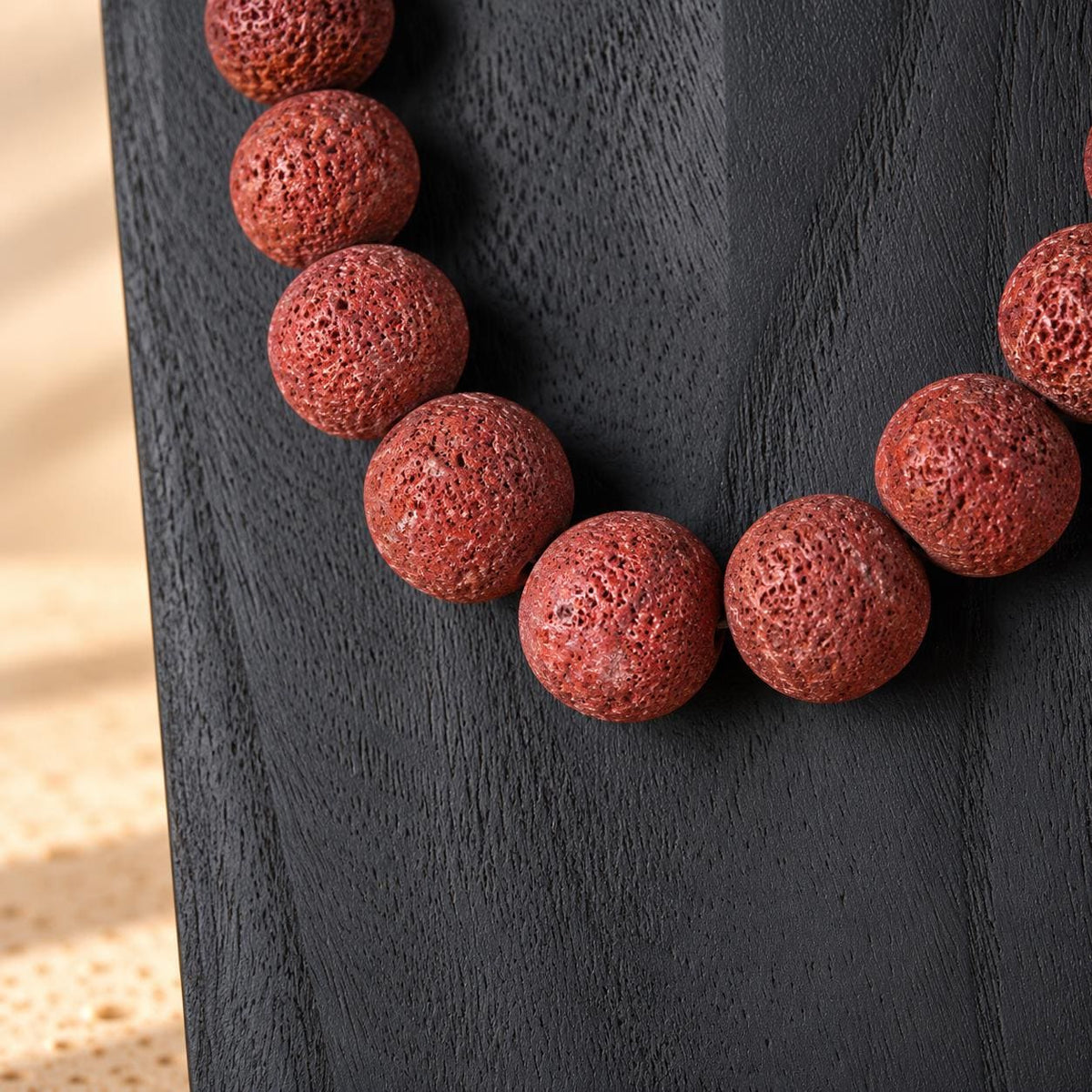 Set of 3 Wooden Necklace Display Busts, Black – 8/12/16 in (20/30/40 cm)