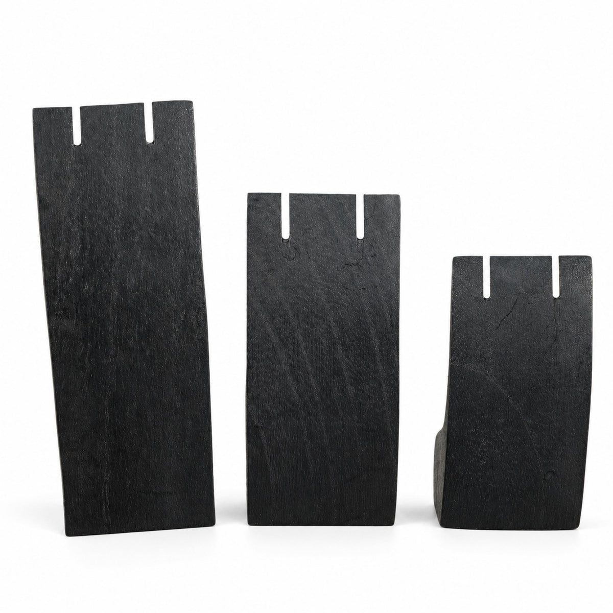 Black Wooden Earring Display Stands, Set of 3