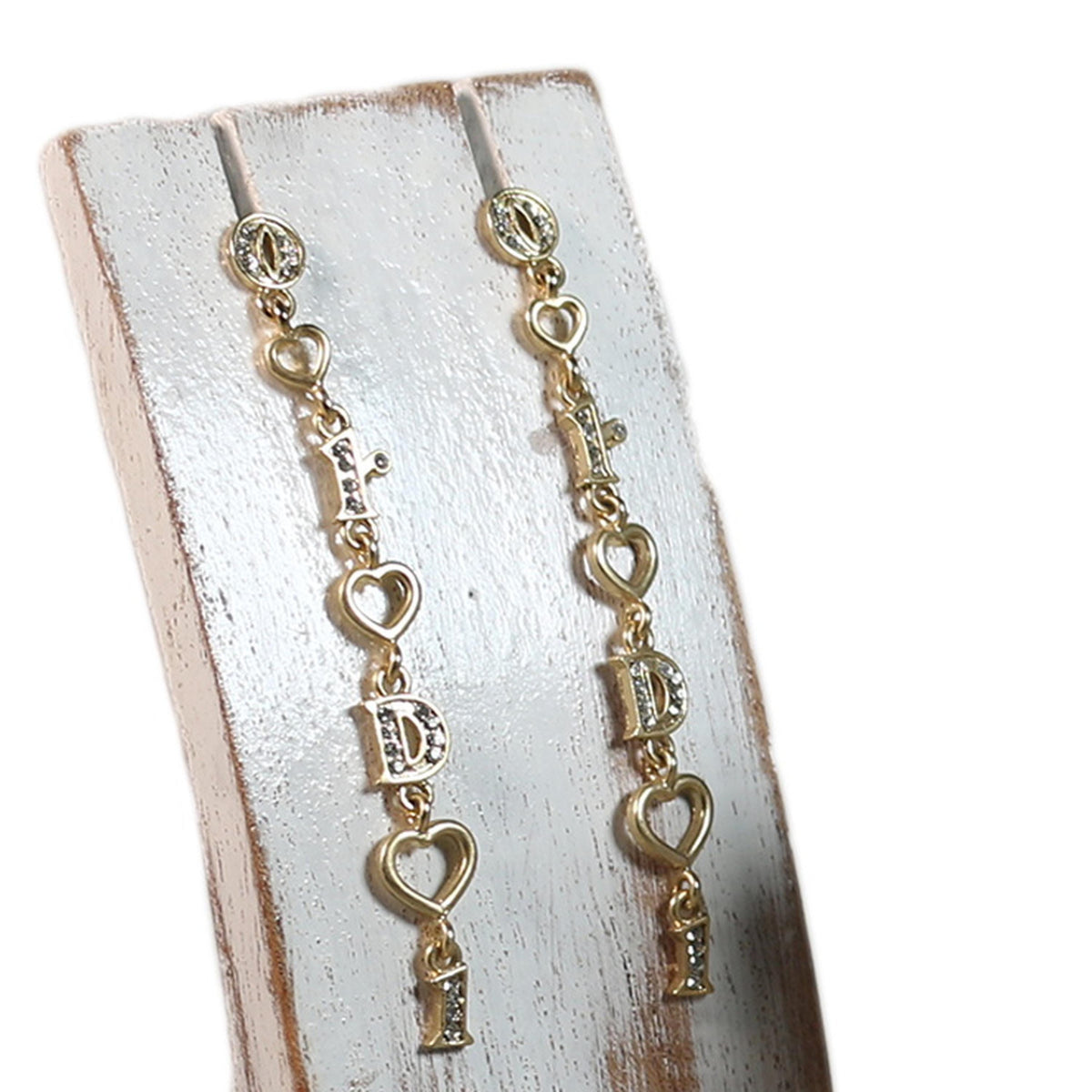 Whitewash Wooden Earring Display Stands, Set of 3