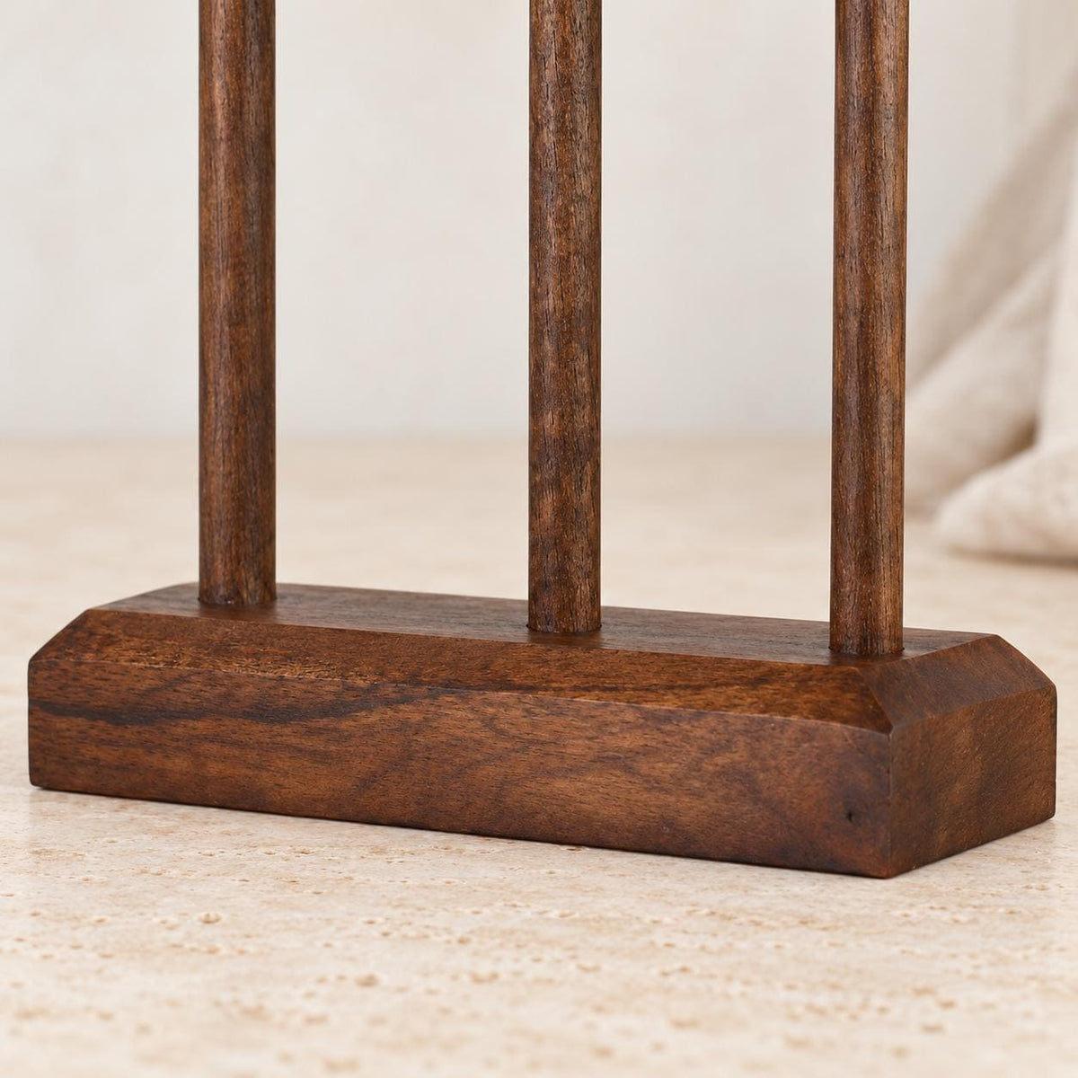 Dark Brown Wooden Bracelet Stand, Three-Tier Bangle Display, 30 cm (11.8 in)