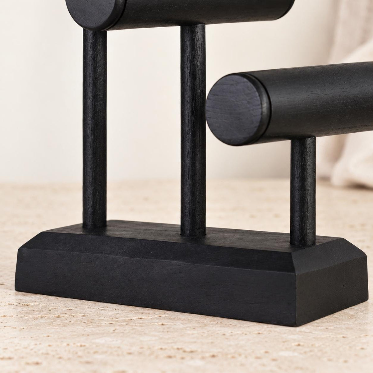 Black Wooden Bracelet Stand, Three-Tier Bangle Display, 30 cm (11.8 in)
