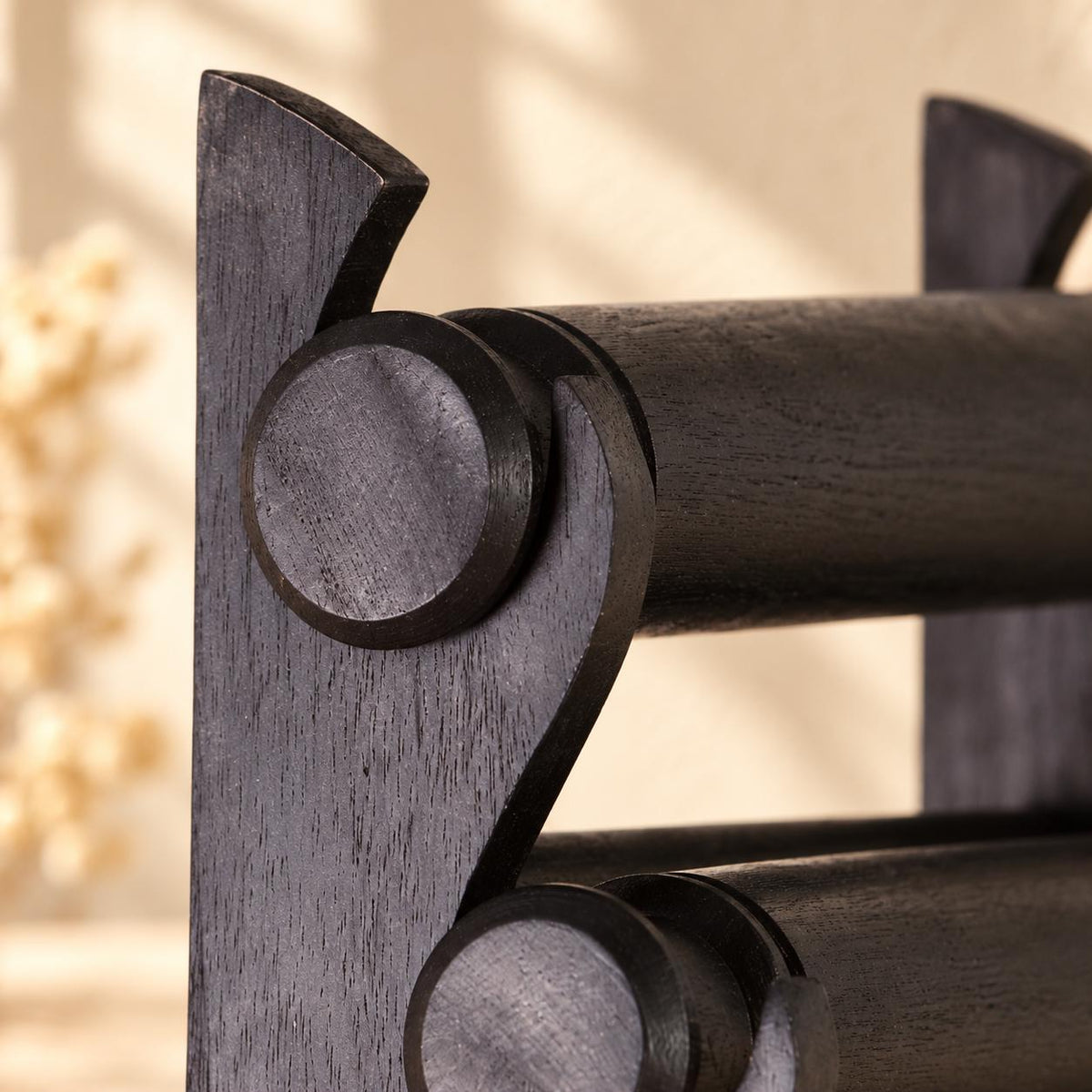 Black Wooden Bracelet Stand, Three-Tier Bangle Display with Side Panels, 30 cm (11.8 in)