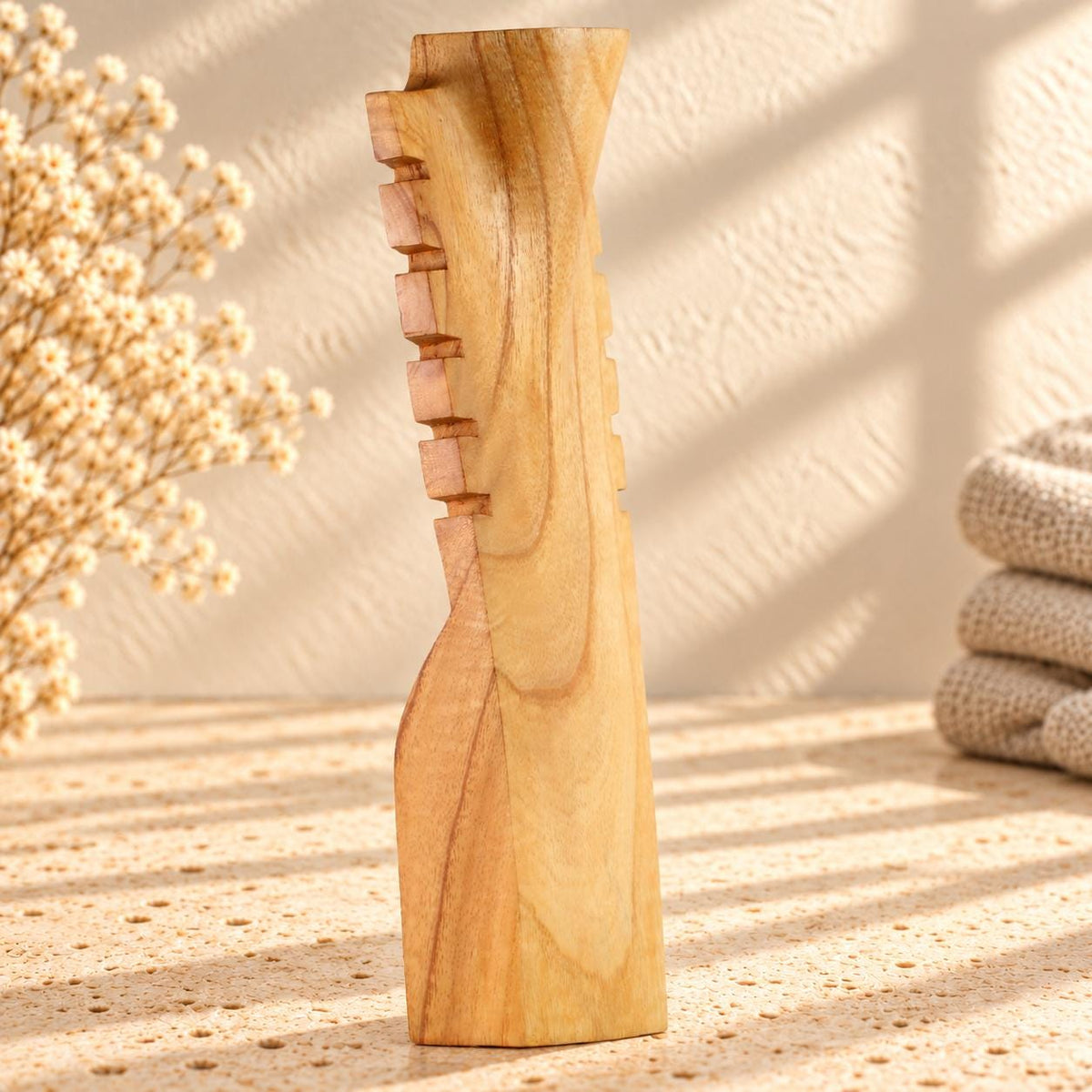 Multi Necklace Display Bust, Natural Wood Wood, 15.7 in / 40 cm – Notched Jewelry Stand