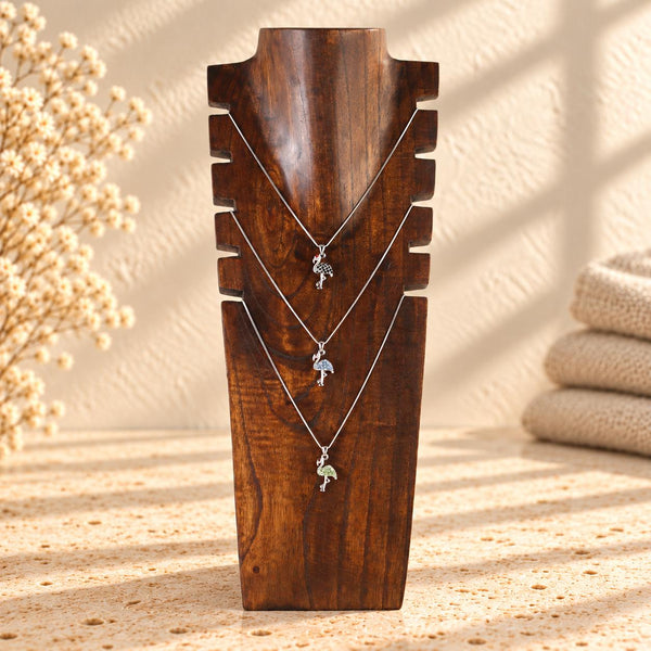 Multi Necklace Display Bust, Dark Brown Wood, 15.7 in / 40 cm – Notched Jewelry Stand